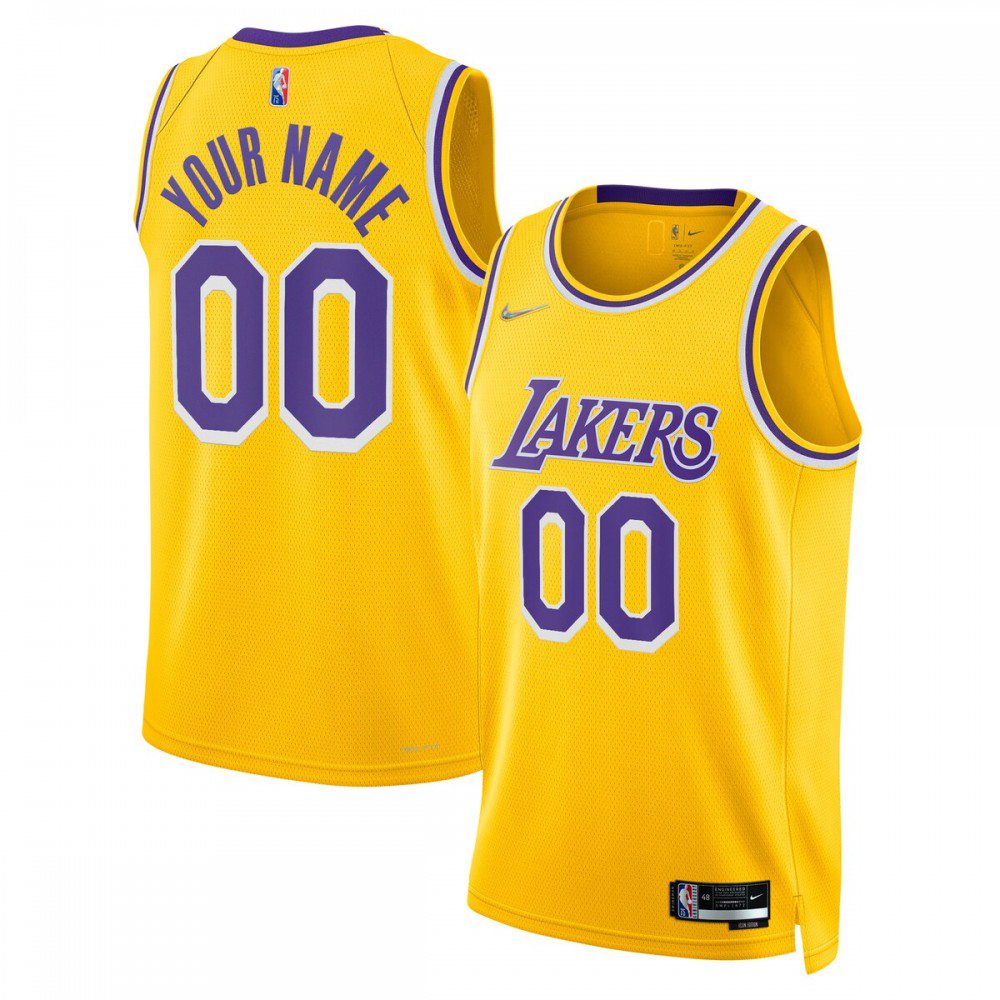 Los Angeles Lakers 2021/22 Diamond Swingman Custom Jersey - Icon Edition - Gold-Pro Kit Vault | Brand New 26/27 Sports Jerseys
